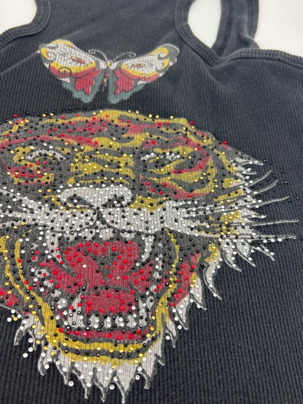RARE VINTAGE Ed Hardy Tank Top Tunic Womens Size L Y2K Made In Usa - Picture 10 of 12